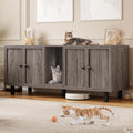 59 Inches Cat Litter Box Enclosure for 2 Cats, Grey