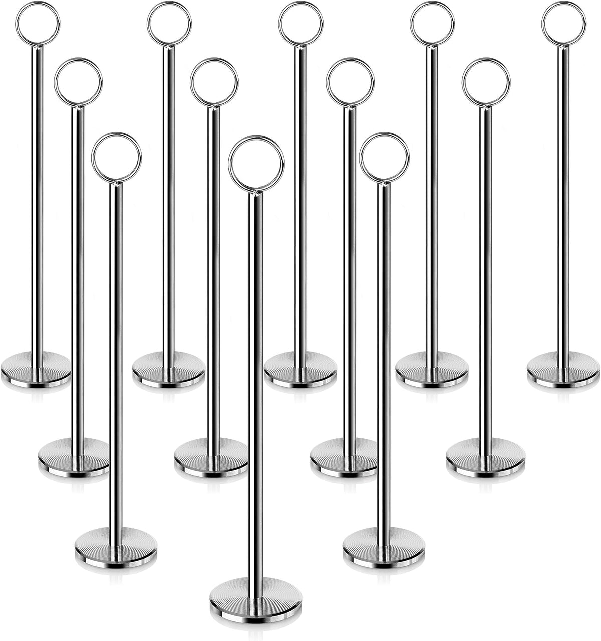 23244 Steel Ring-Clip Table Number Holder/Number Stand/Place Card Holder, Set of 12, 12-Inch