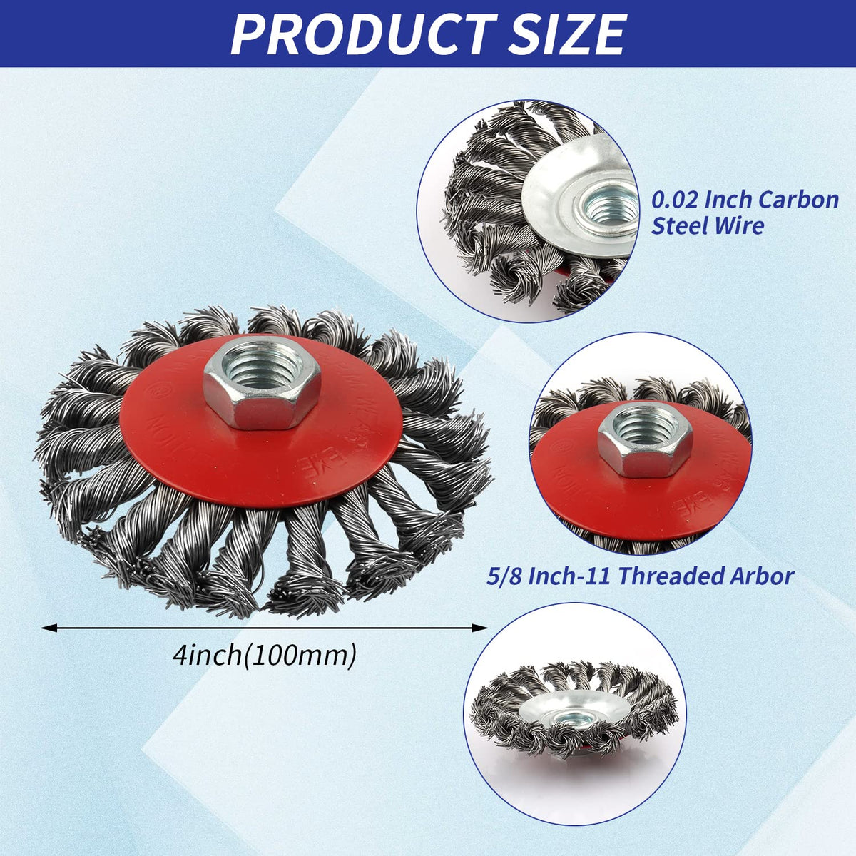 6 Pack Wire Wheels Cup Brush for 4 1/2 Angle Grinder
