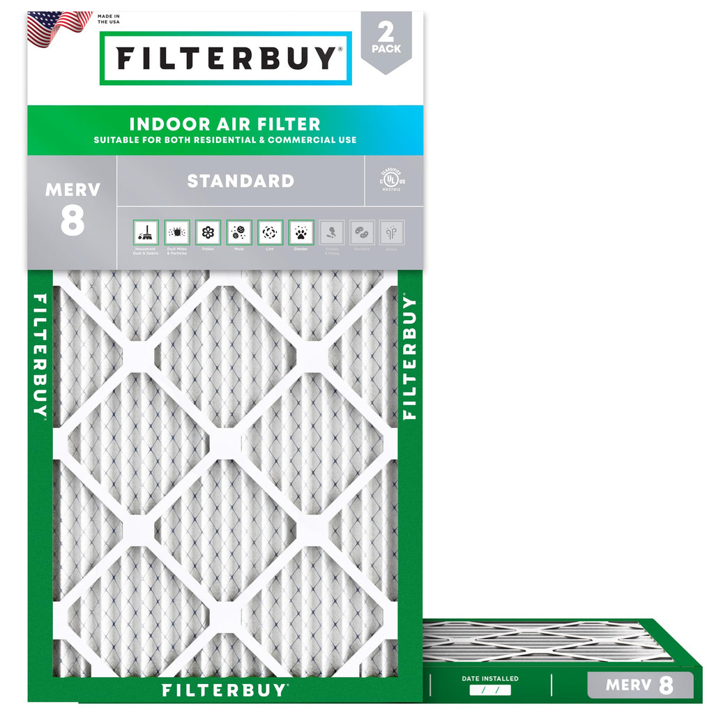 8x16x1 Air Filter MERV 8 Dust & Allergy Defense (2-Pack)
