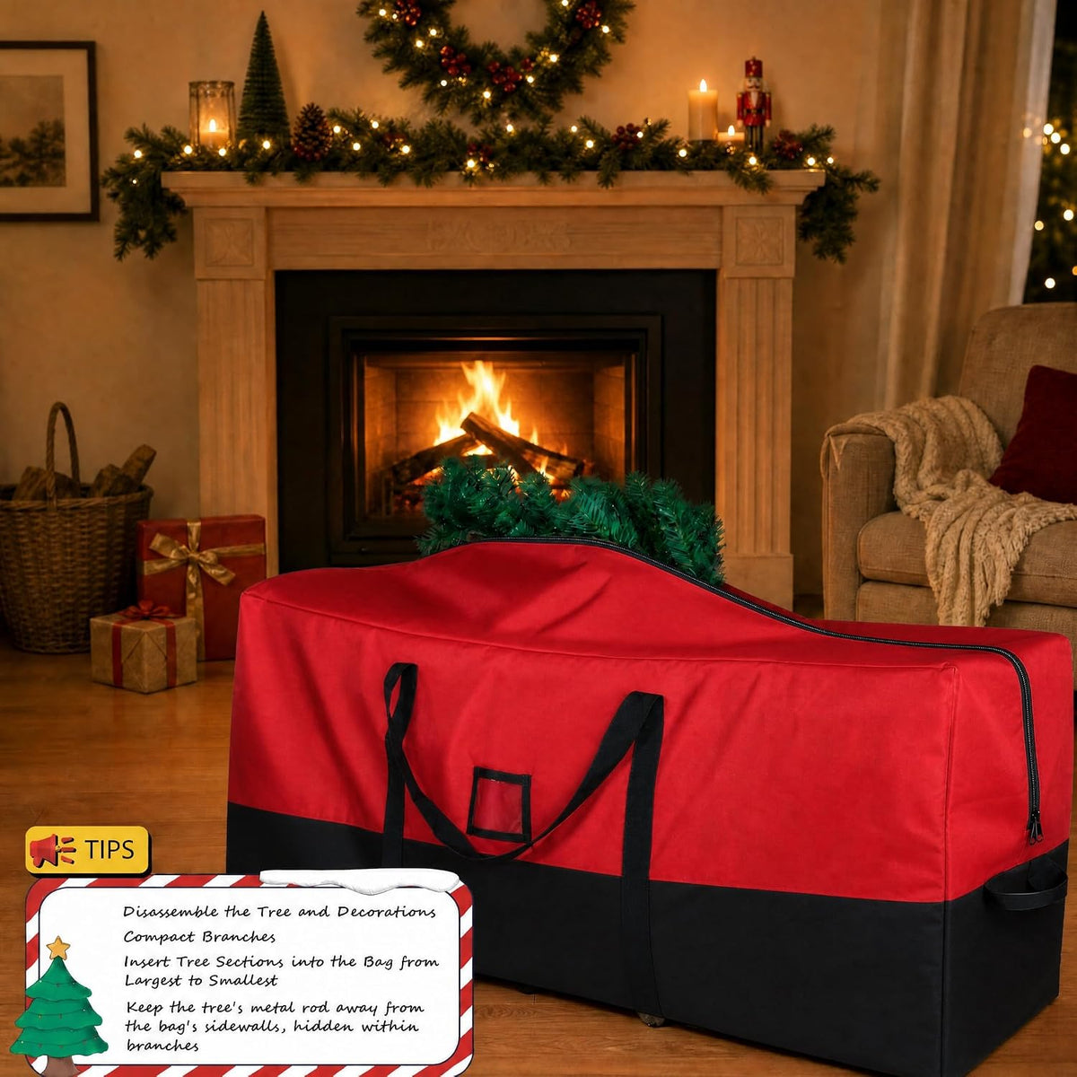 Christmas Tree Storage Bag, 7.5 ft, 600D Oxford