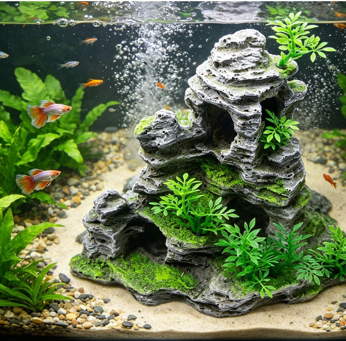 Aquarium Mountain View Stone Ornament