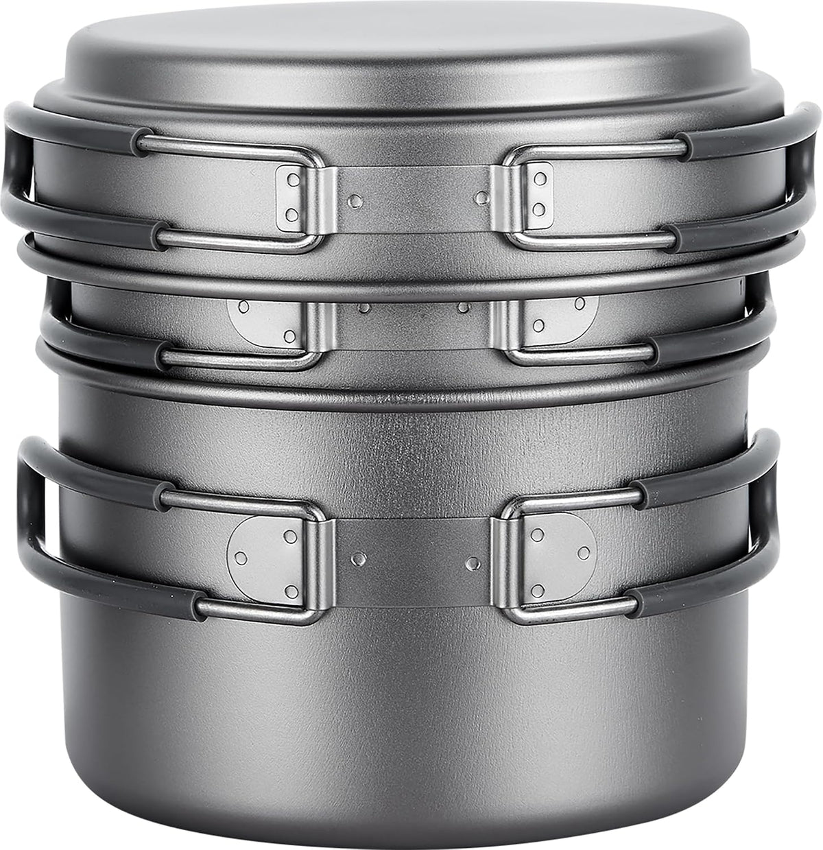 Titanium Stackable Camping Cooking Pot Mess Kit Set