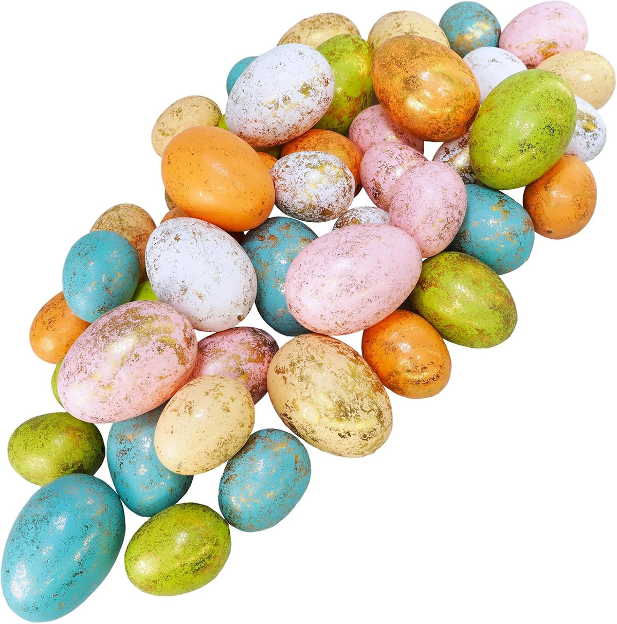 48 Pcs 6 Colors Foam Easter Eggs Assorted Pastel Gold Leaf Easter Eggs Decorative Easter Eggs Gold Speckled Easter
