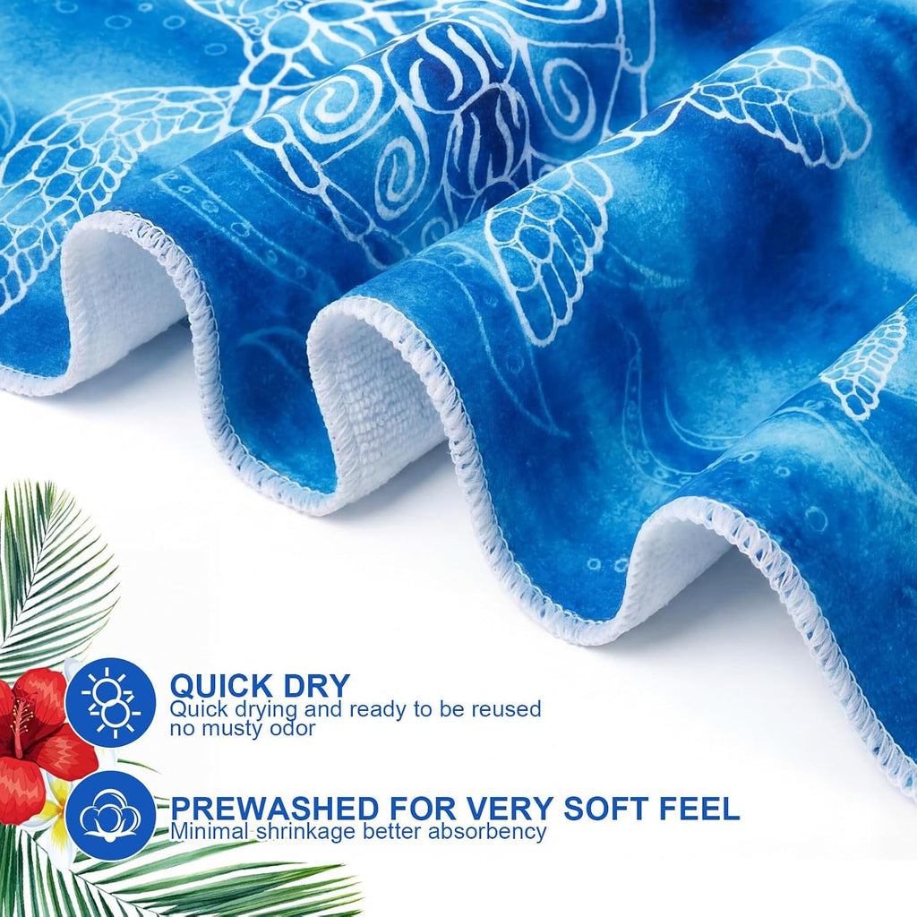 6 Pcs Oversized Beach Towels Set Sand Free Quick Dry Pool Towels Absorbent Camping Travel Blankets Set for Women Men