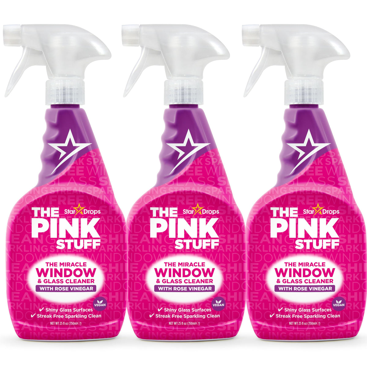 The Pink Stuff Miracle Window & Glass Cleaner, 25 Fl Oz 3Pk