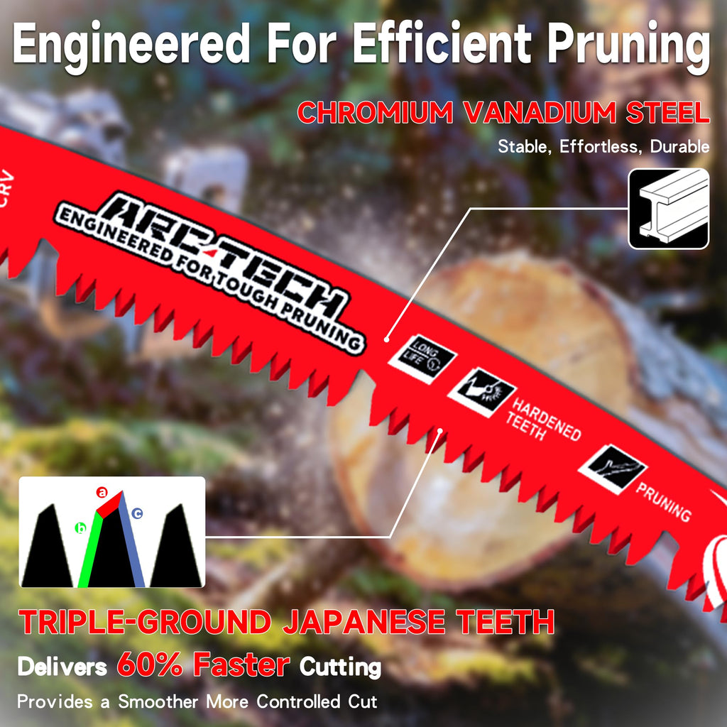 Arc Edge Reciprocating Saw Blades, 9-Inch 6TPI for Tree Trimming, 5-Pack