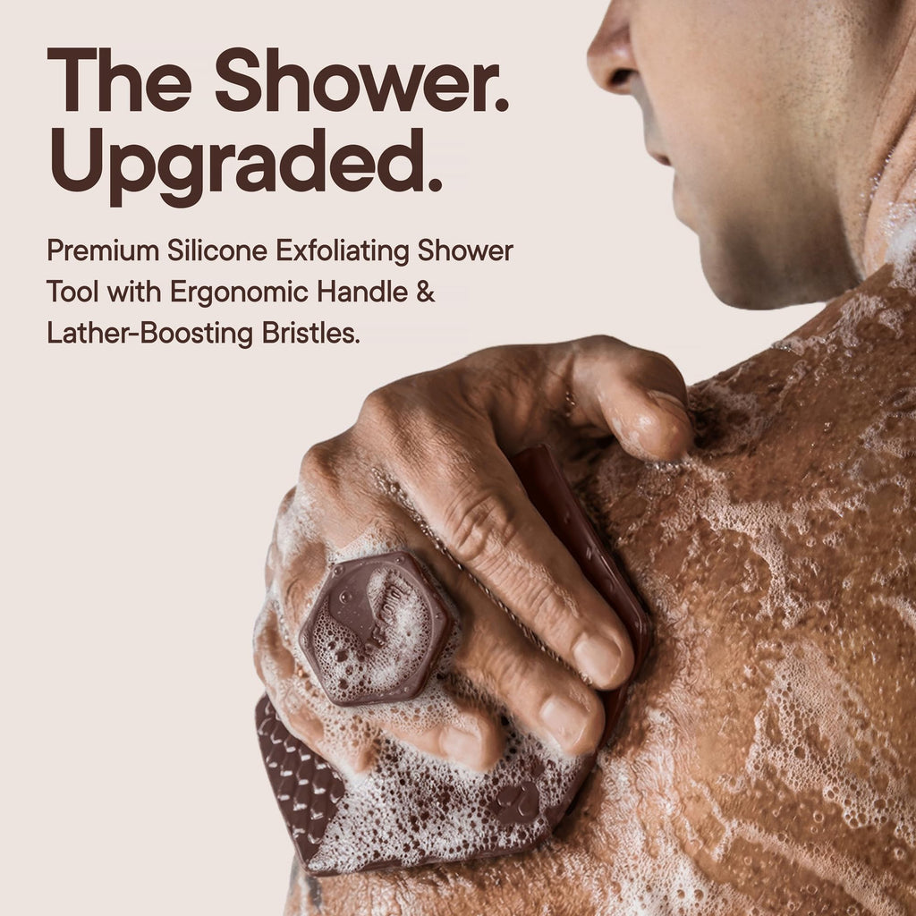 Silicone Body Scrubber 2.0, Loofah Alternative - Chocolate