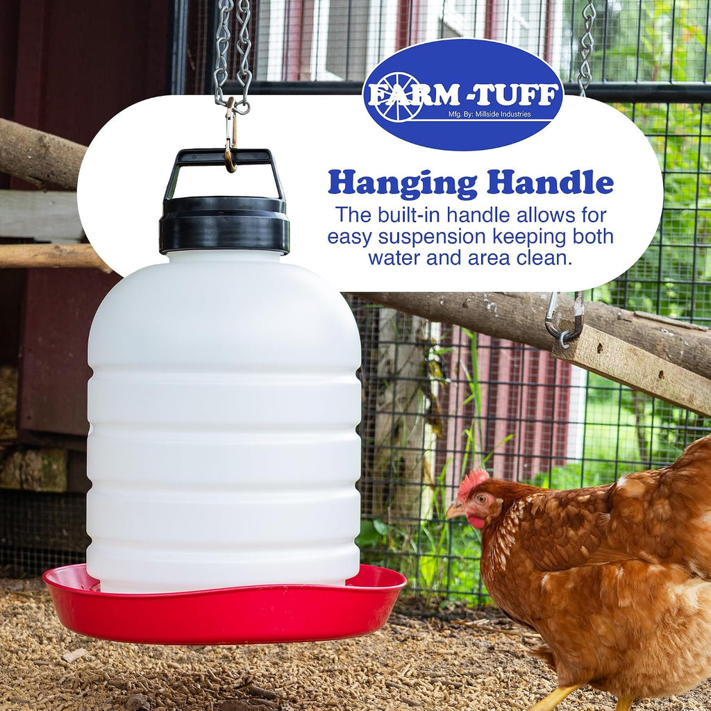 Premium 5-Gallon Hanging Chicken Waterer – BPA-Free Plastic, Top-Fill Poultry Fountain for Chickens, Ducks, Turkeys &