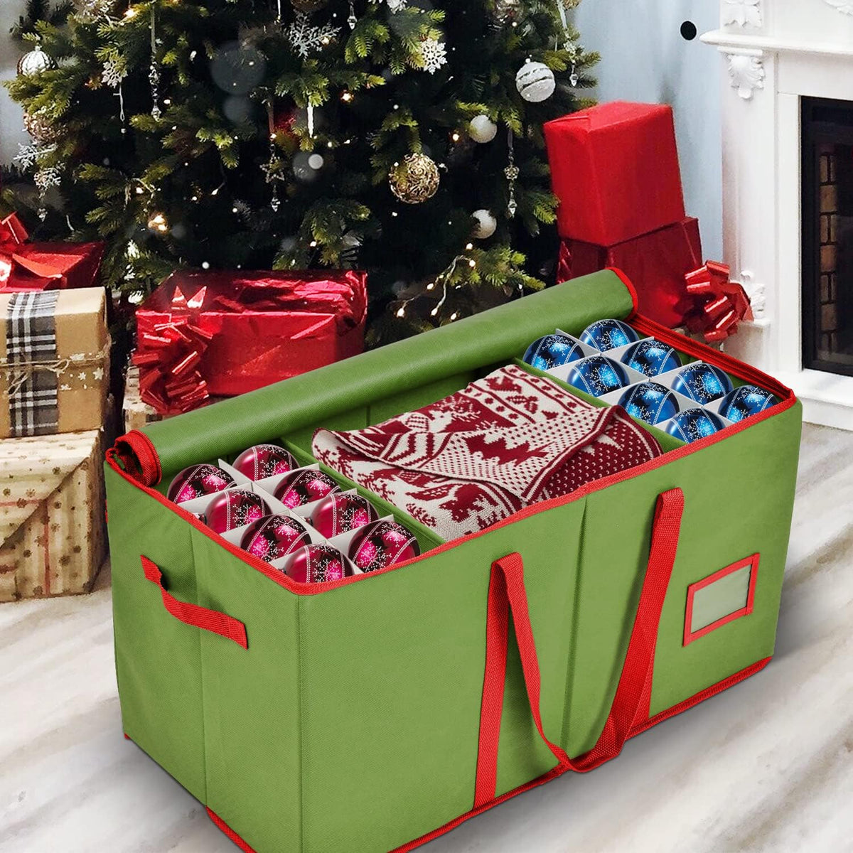 Premium Christmas Ornament Storage – Christmas Storage Container Perfect for Holiday Decorations and Ornament Storage