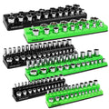 Magnetic Socket Organizer Set, 6-piece 1/4", 3/8", 1/2" SAE & Metric Sockets Holder, Drive Socket Trays, Storage Tool
