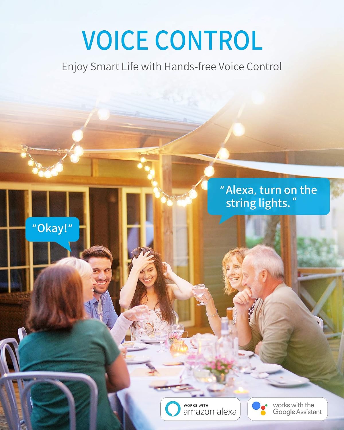 Outdoor WiFi Outlet, Outdoor Plug with 3 Ground Outlets, Compatible with Amazon Alexa, Google Assistant, Remote