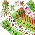 Christmas Ribbon Wired 2.5 inch,6 Rolls 30 Yards Christmas Ribbon