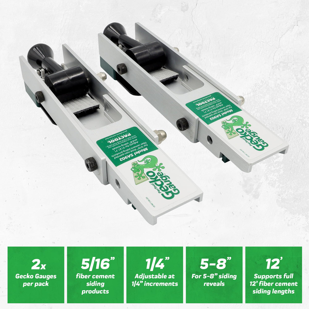 PacTool Gecko Gauge Aluminum - Hardie Board Siding Gauge for Installation
