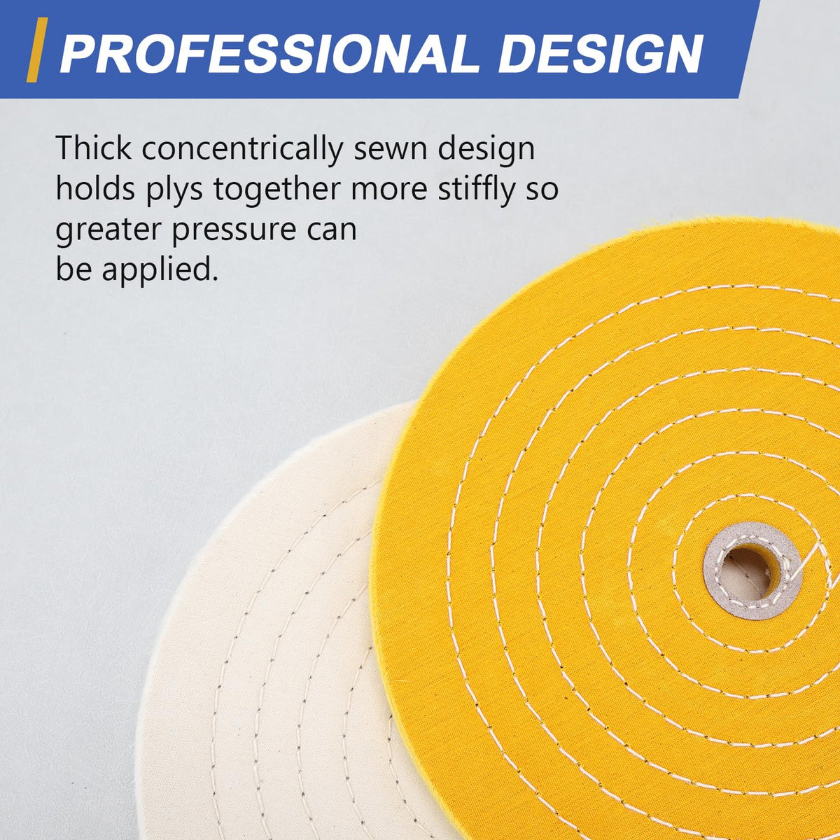 SCOTTCHEN 10 inch Buffing Polishing Wheel for Bench Grinder Buffing Wheel White (70 Ply) & Yellow (42 Ply) for Buffer Polisher with 3/4” Arbor Hole-2 PCS