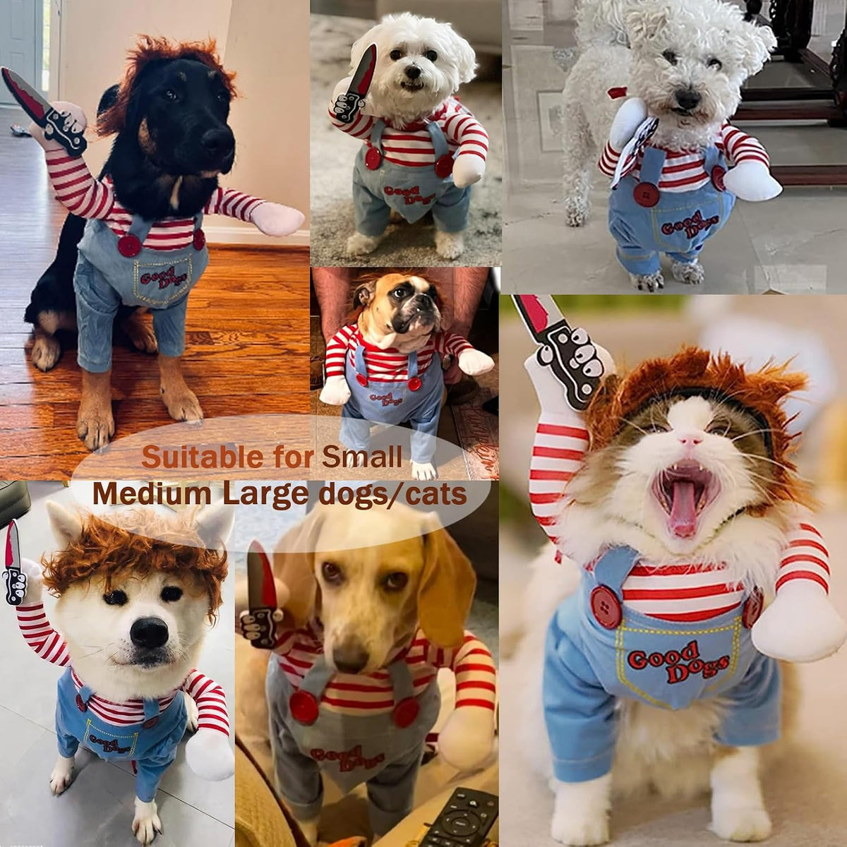Deadly Doll Pet Costume, Funny Dog Cosplay Halloween Costume