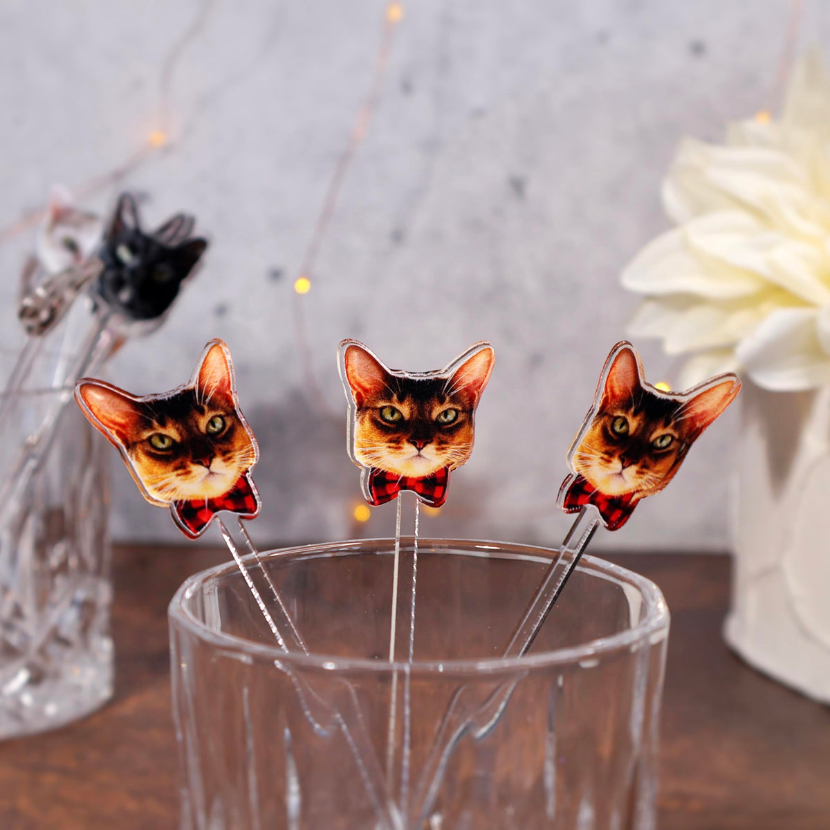 Custom Photo Face Stir Sticks Pack 5-500pcs, Personalized Acrylic Drink Stirrers with Your Photo, Dog, Cat, Logo or