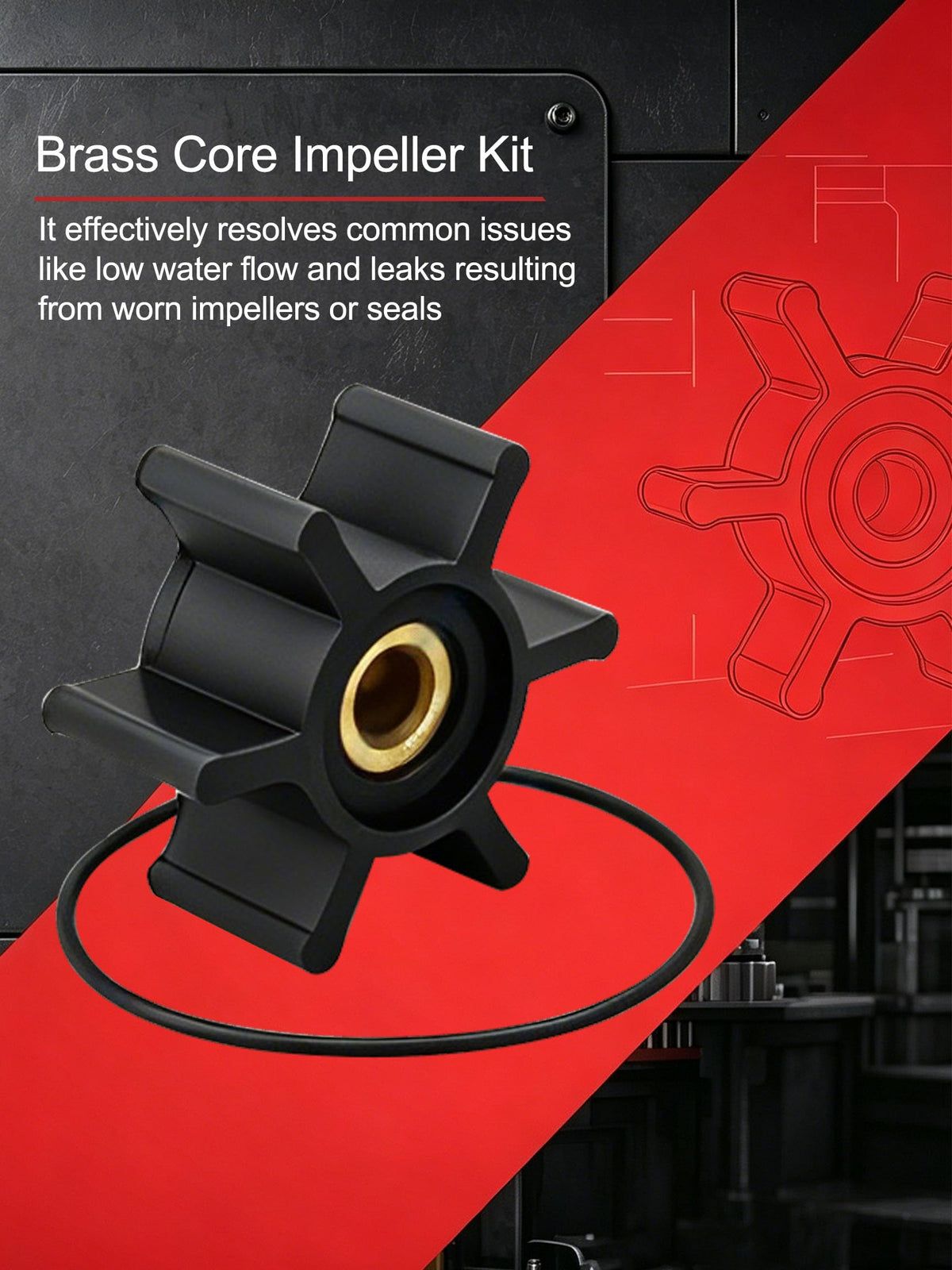 Brass Core Impeller with O-Ring Kit Fit for Milwaukee M18 Transfer Pumps