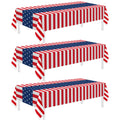 3 Pack Patriotic Tablecloth,Disposable Plastic Tablecloth 54"x108" Patriotic Decorations,Birthday Party Table