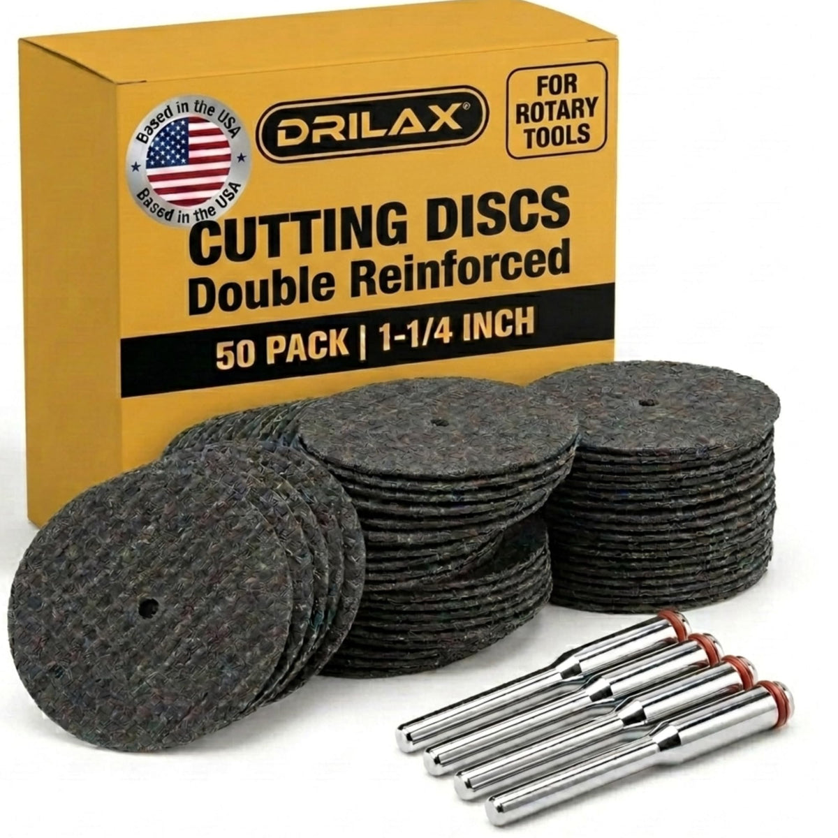Drilax 50 Pack Cutting Discs for Dremel, Double Reinforced Cut Off Wheels