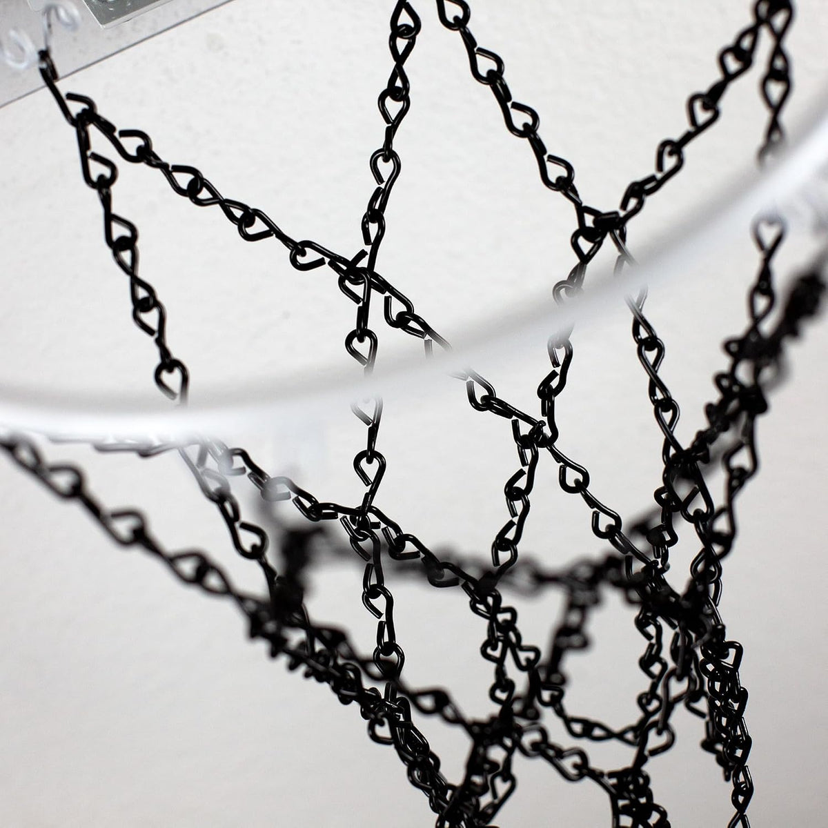 Clear Backboard MINI Basketball Hoop Set with White Rim and Metal Chain Net, Includes Door Hooks, Ball, Pump, 9-inch