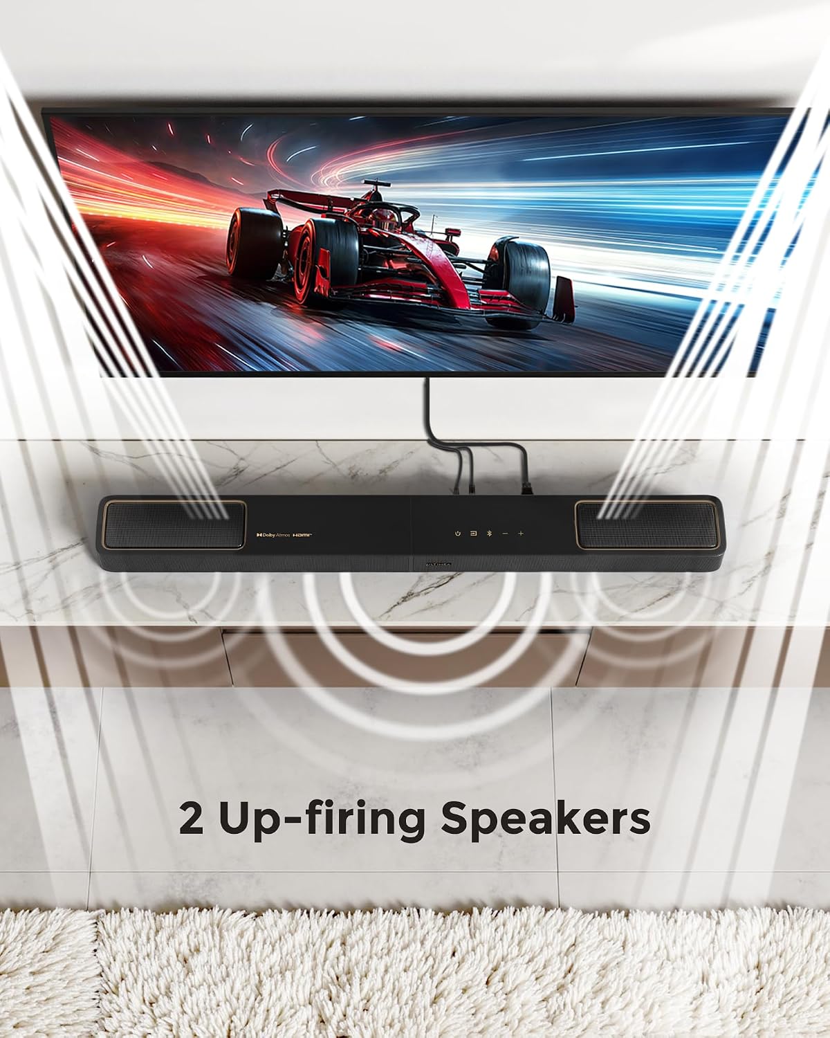5.1.2ch Sound Bar with Dolby Atmos, Surround Sound System for TV | 2 Surround Speakers, Sound Bar for Smart TV with