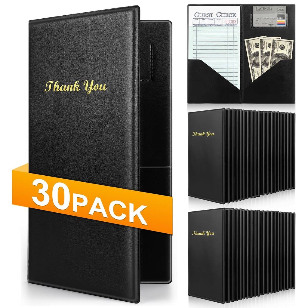30 Pcs Server Books, Check Presenters for Restaurants