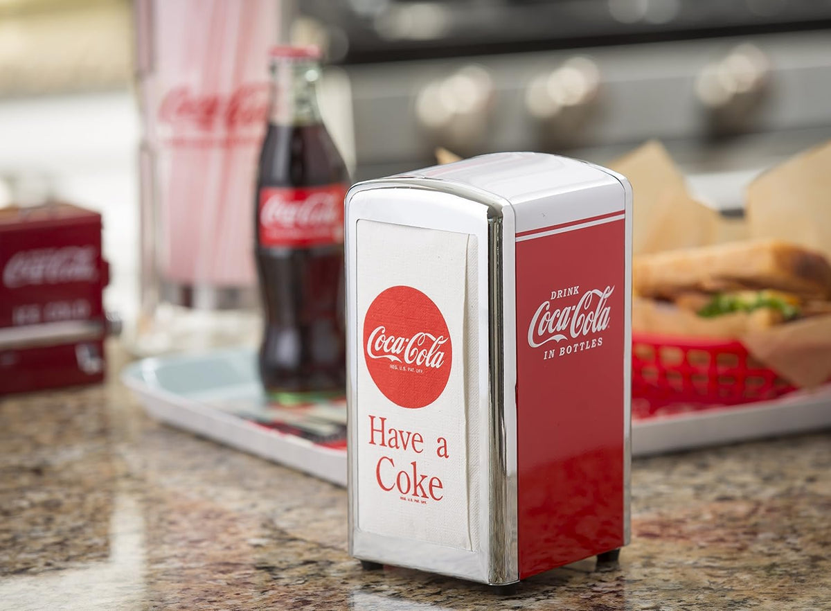 Coca-Cola CC342 Drink Coca-Cola Napkin Dispenser,Red,Small