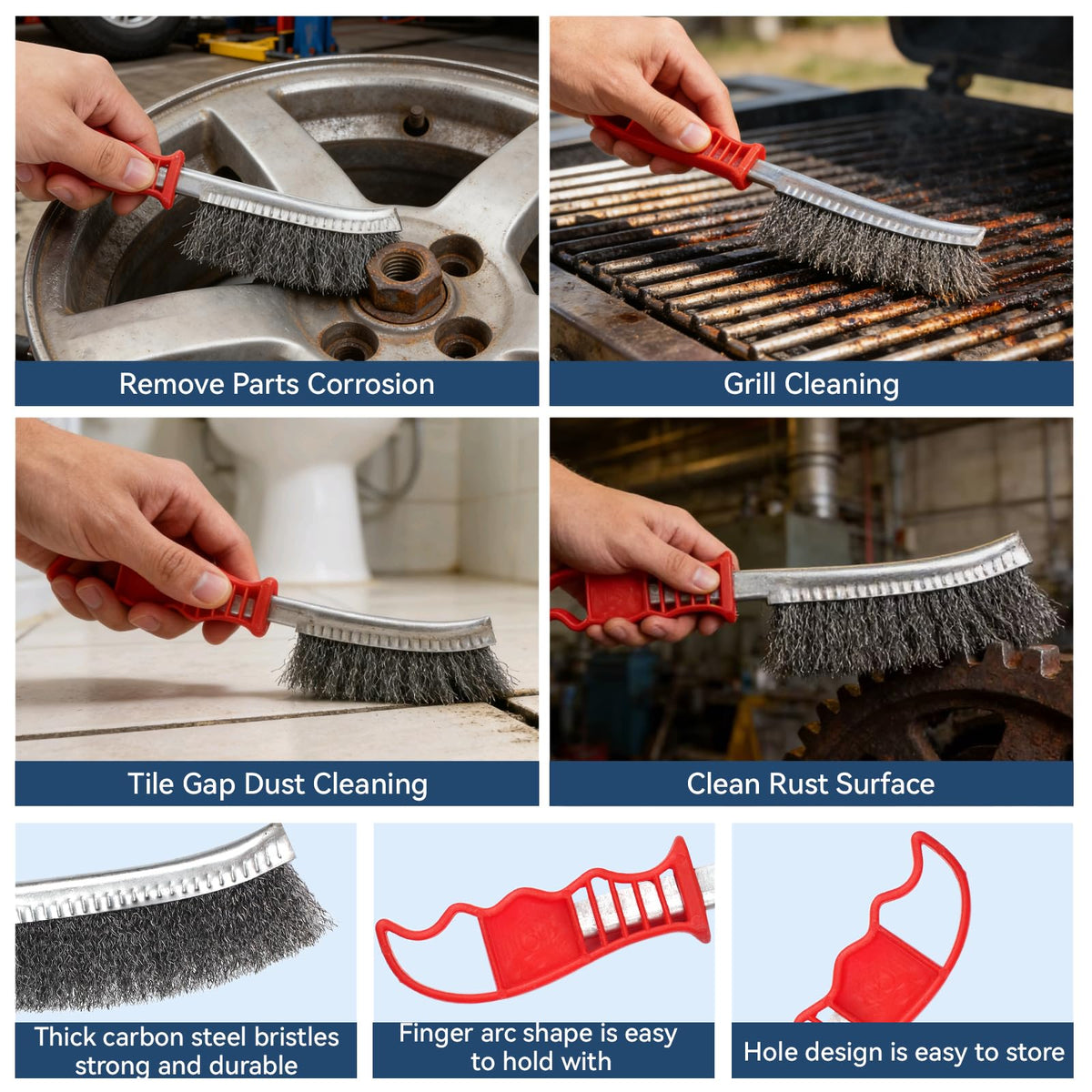 Asherxin 10 Pack Wire Wheel Brush for Angle Grinder & 4pcs Scratch Brushes