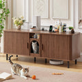 65 Inches Cat Litter Box Enclosure for 2 Cats, Walnut