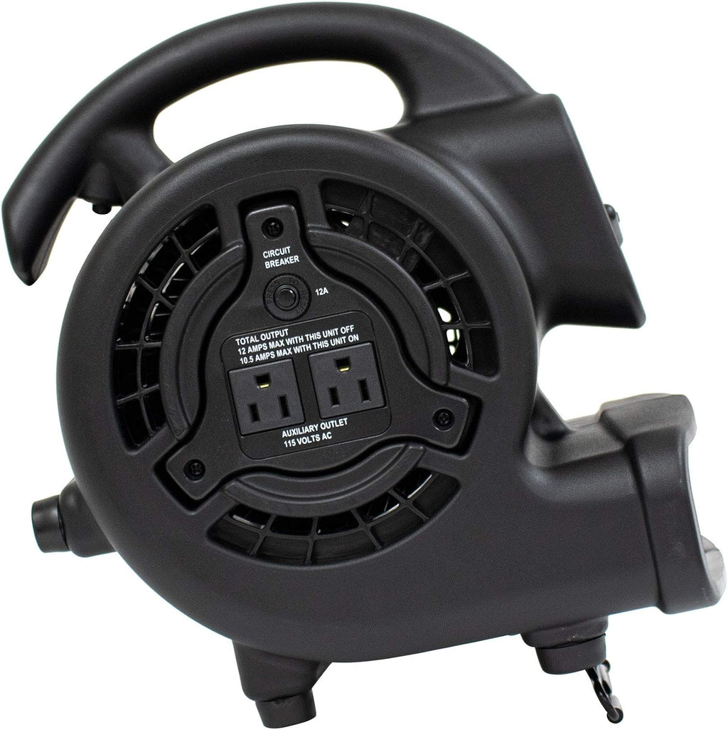 P-80A Mini Mighty 138 W 600 CFM Centrifugal Air Mover, Carpet Dryer, Floor Fan, Blower, Stackable, Daisy Chain, for