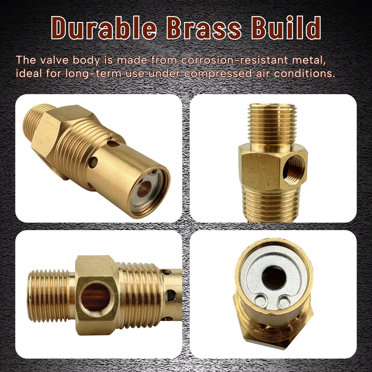 Qiqimingxin Air Compressor Check Valve Fit for Campbell Hausfeld 1/2" Male NPT Tank x 3/8" Compression Tube x 1/8" NPT Unloader Port Brass One-Way Flow Control Valver Replace One-way