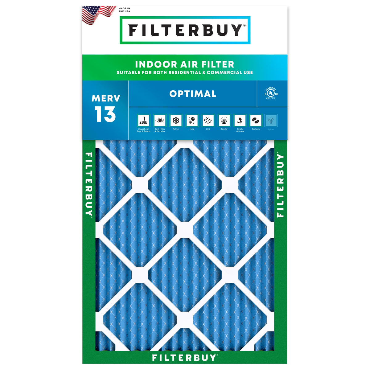 13.5x29.5x1 Air Filter MERV 13 Smoke & Allergy Defense (1-Pack)