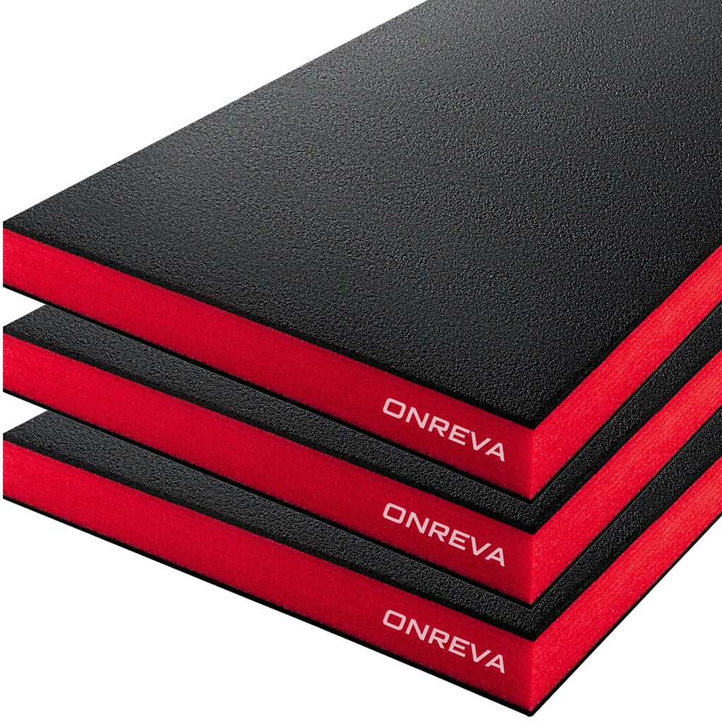 Tool Box Foam Organizer 22x18x2 inch 3 Pack, Black with Red