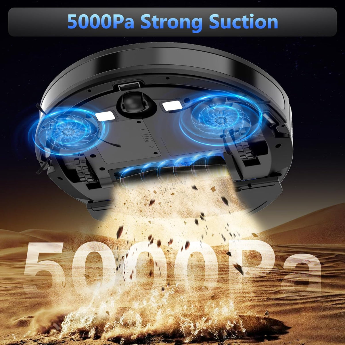 Robot Vacuum and Mop Combo, 5000Pa Robotic Vacuum Cleaner, 150 Min Max, App & Remote Control, Ideal for Hard Floor