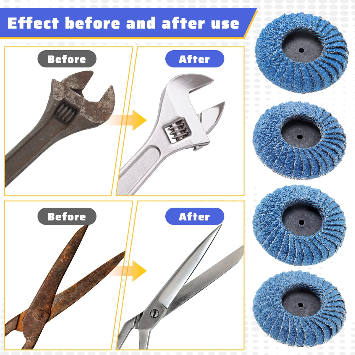 23 PCS Die Grinder Sanding Disc 2 Inch Roll Lock Rapid Replacement Sanding Discs Flat Flap Discs with 1/4" Holder, 40 60 80 120Grit for Wood Metal Sand ing, Rust Removal, Grinding and Finishing