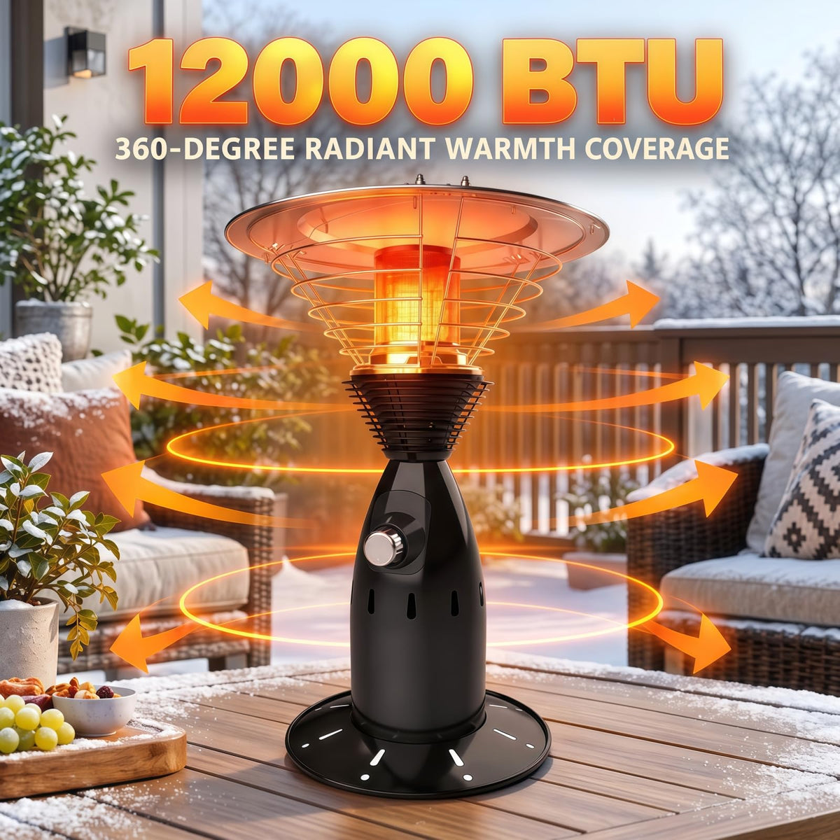 Tabletop Propane Patio Heater, 11000 BTU Propane Patio Heater