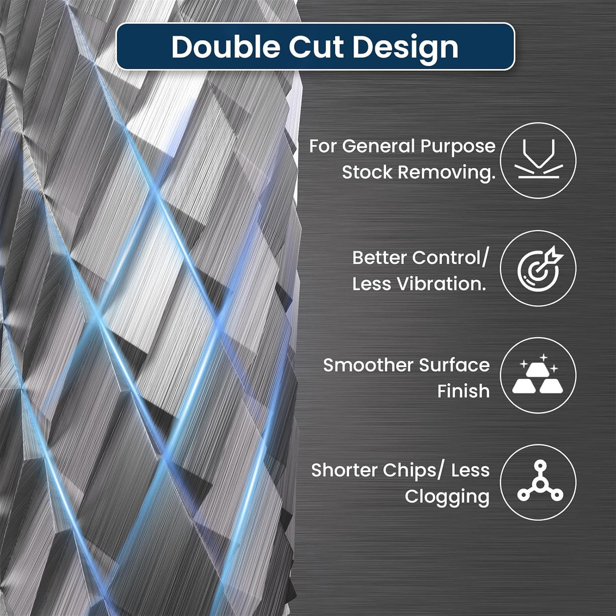 LU&MN SA-3 Tungsten Carbide Burr, 3/8" Head 1/4" Shank, 1 Pc