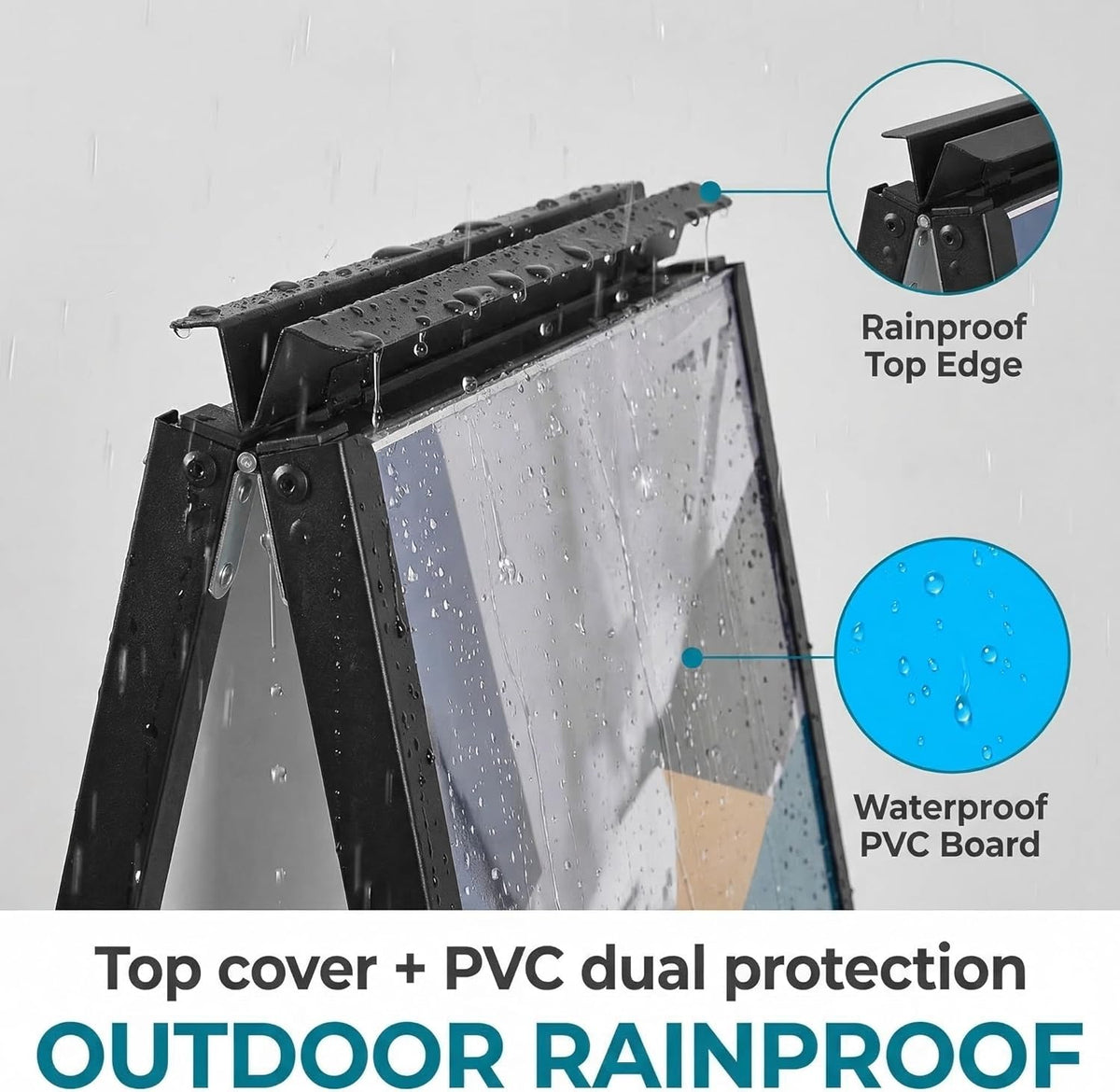 A Frame Sidewalk Sign 24x36 inches Sandwich Board Signs Outdoor Heavy Duty Double-Sided,including 2 Corrugated Boards