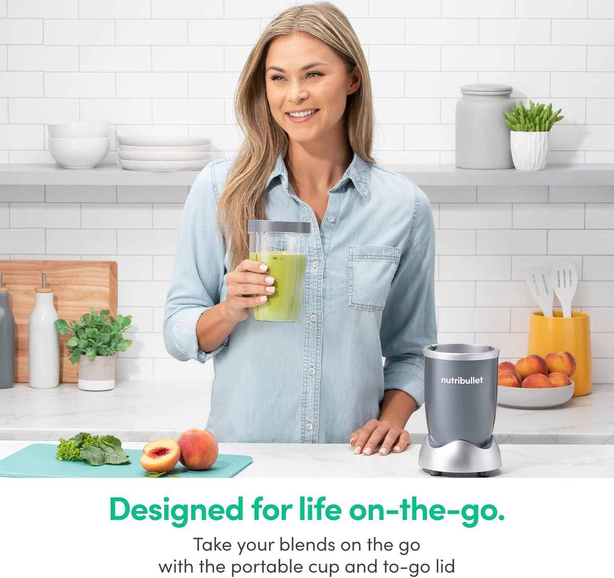 Personal Blender, Shakes, Smoothies, Food Prep, and Frozen Blending, 24 Ounces, 600 Watt, Dark Gray, NBR-0601WM