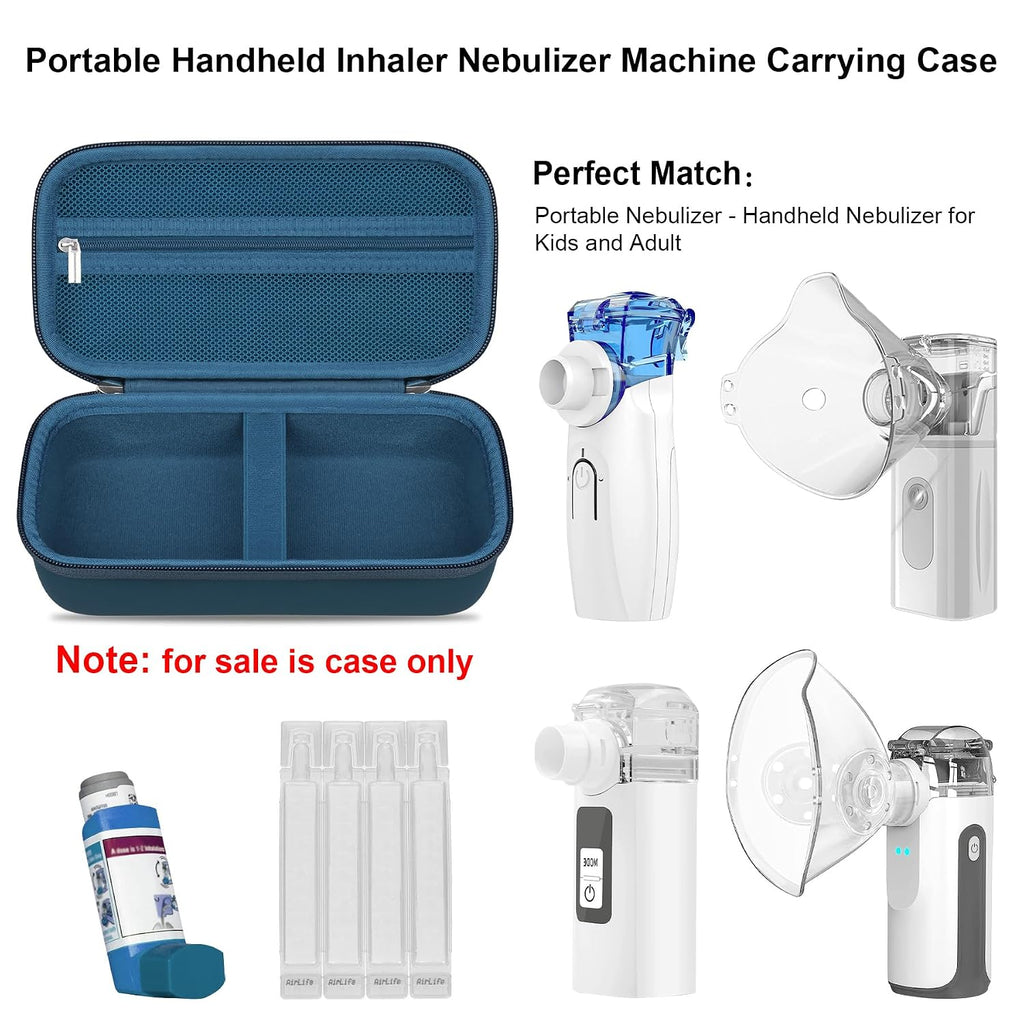 Elonbo Carrying Case for Portable Handheld Inhaler Nebulizer Machine, Blue+