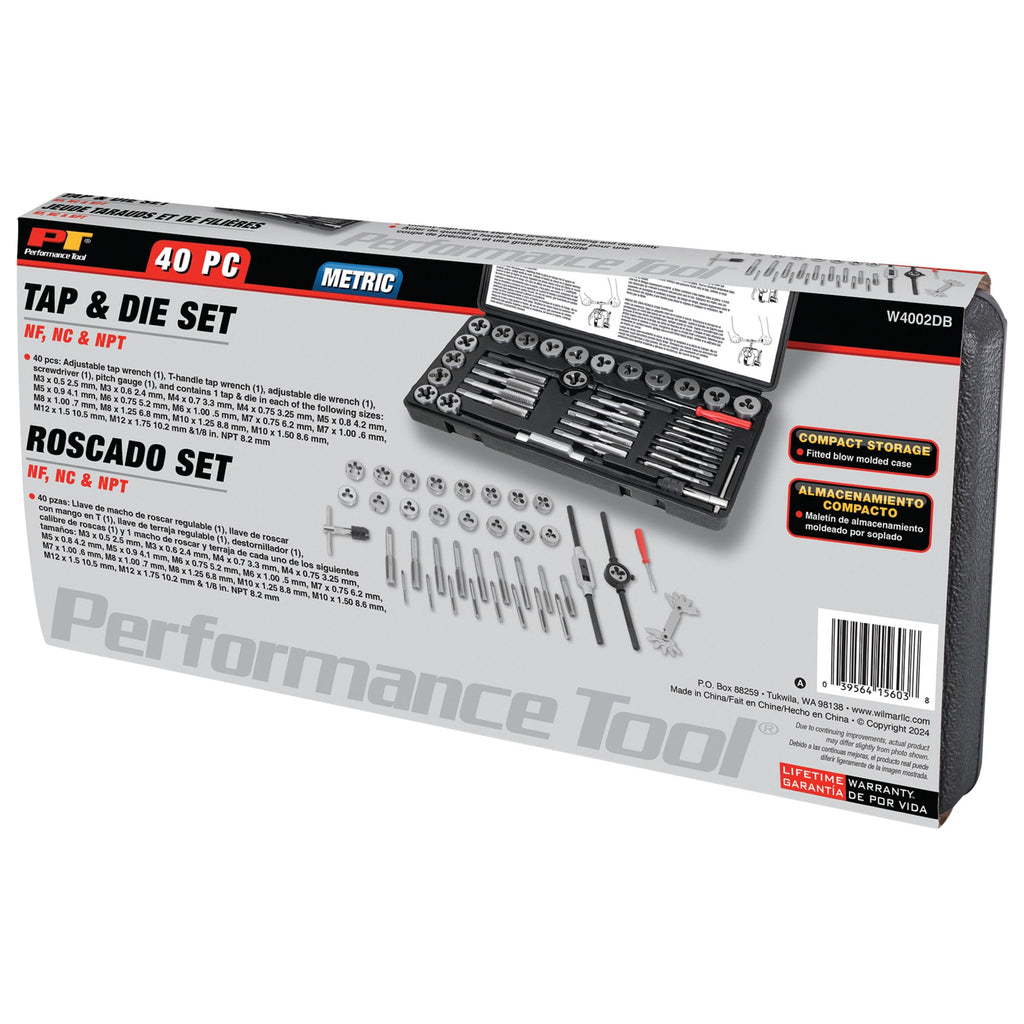 Performance Tool W4002DB 40-Piece Metric Tap and Die Set