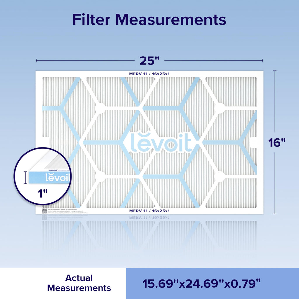 16x25x1 Air Filter MERV 11, 2 Pack