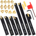 Lathe Turning Holders Threading Tools Threading Holders 21pcs - Metal Lathe Cutting Tools 7pcs 5/8" Boring Bar Set+14pcs Indexable Carbide Inserts Golden for Lathe Tools