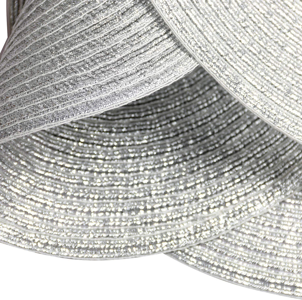 Glitter Silver Round Braided Placemats Set of 4 Sparkle Bling Place Mats Washable Glitz Table Mats for Holiday Party