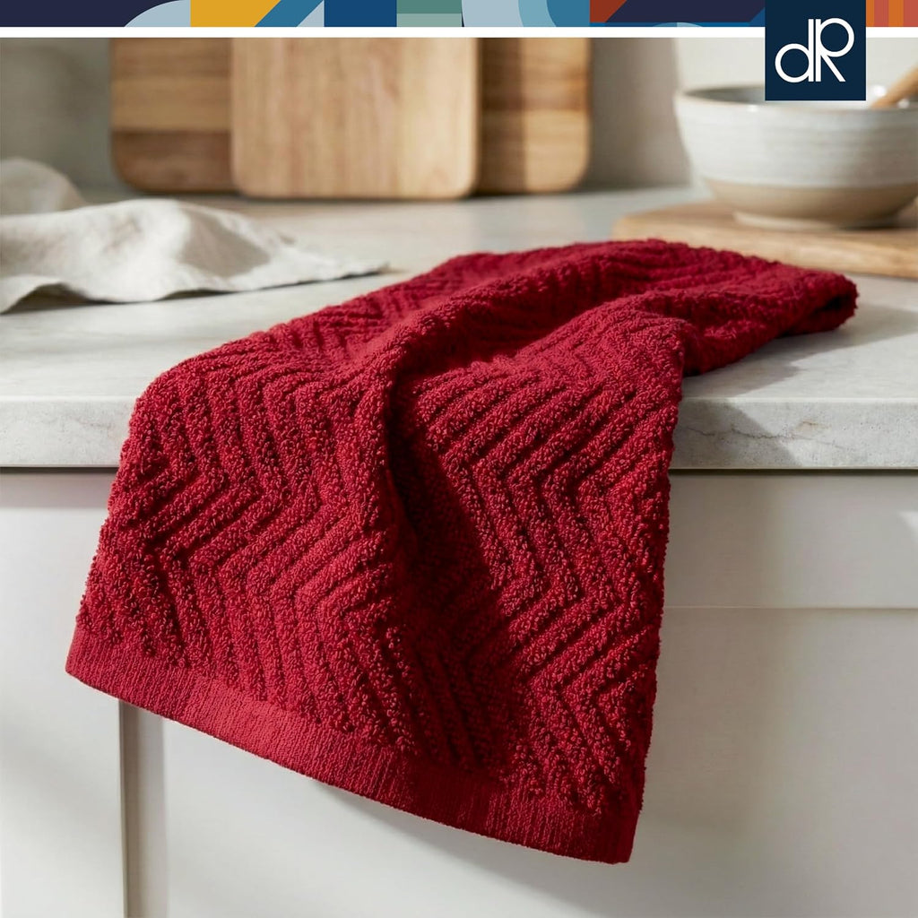 100% Cotton Kitchen Towels 15x25 in, Rustic Set (Pack of 4)