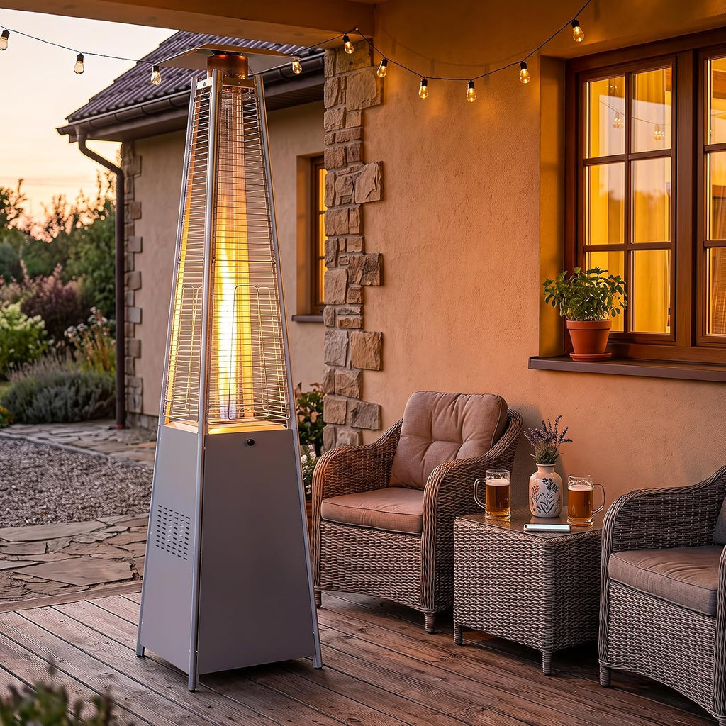 45000 BTU Pyramid Patio Heater with Wheels & Zippered Cover