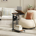 Overbed Table, Mobile Bedside Table for Room, Adjustable Height