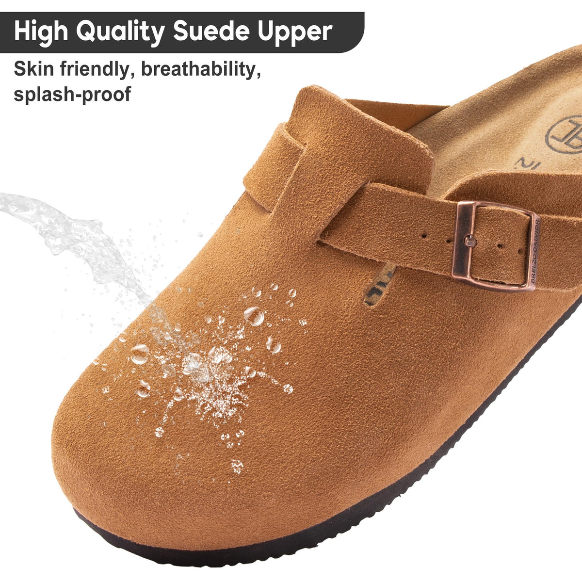 Women's Suede Clogs Men's Slip-On Leather Mules Non-Slip Potato Shoes
