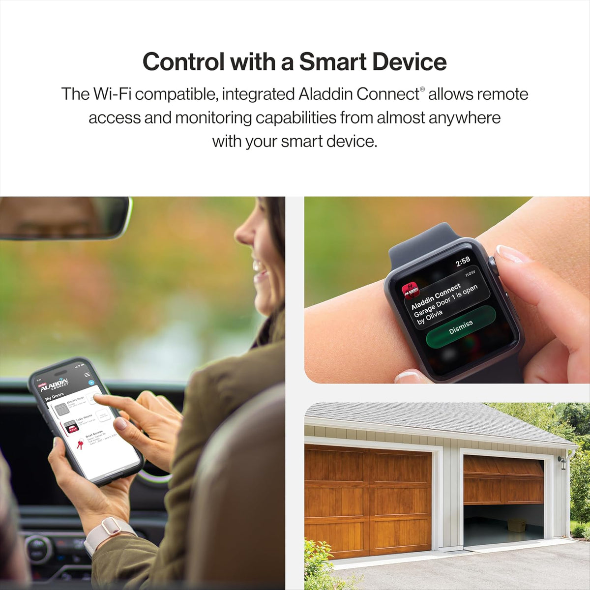 StealthDrive Connect Smart Belt Drive Garage Door Opener, 7155-TKV | 1 1/4 HPc, Aladdin Connect Wi-Fi, Works with